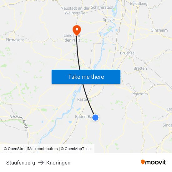 Staufenberg to Knöringen map