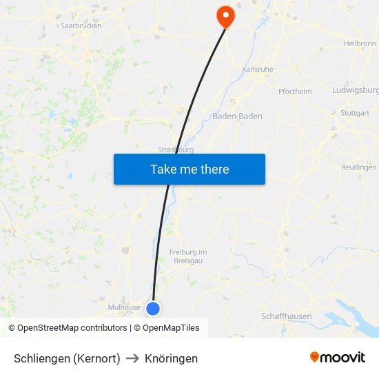 Schliengen (Kernort) to Knöringen map