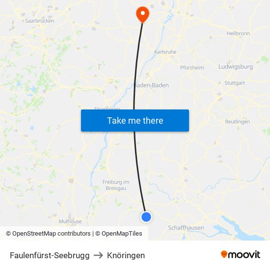 Faulenfürst-Seebrugg to Knöringen map