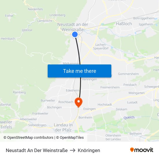 Neustadt An Der Weinstraße to Knöringen map