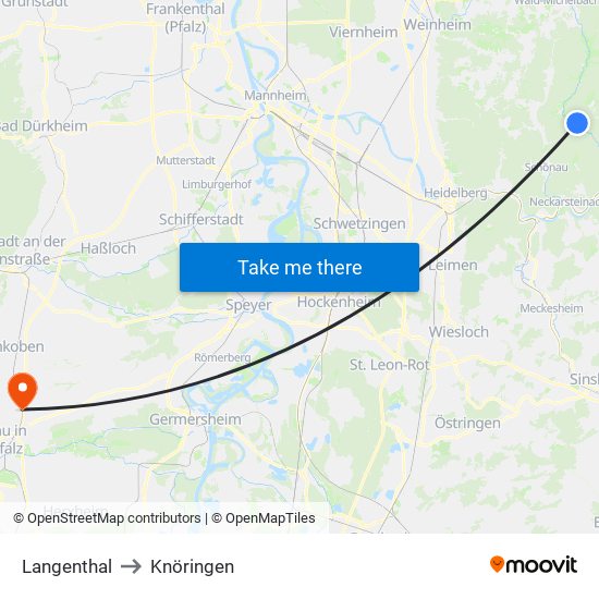 Langenthal to Knöringen map