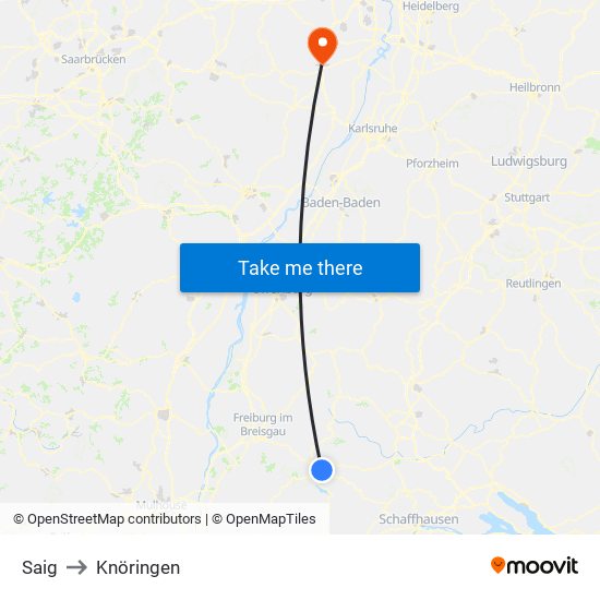 Saig to Knöringen map