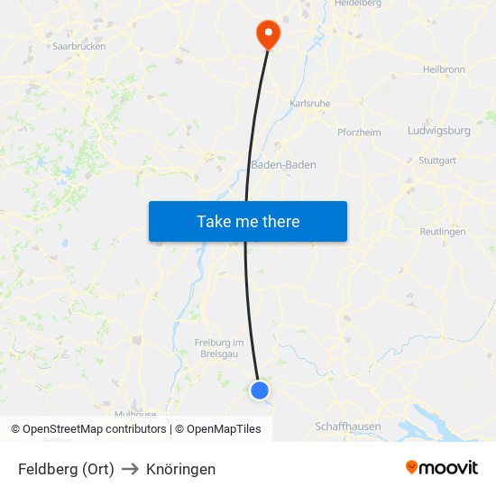 Feldberg (Ort) to Knöringen map