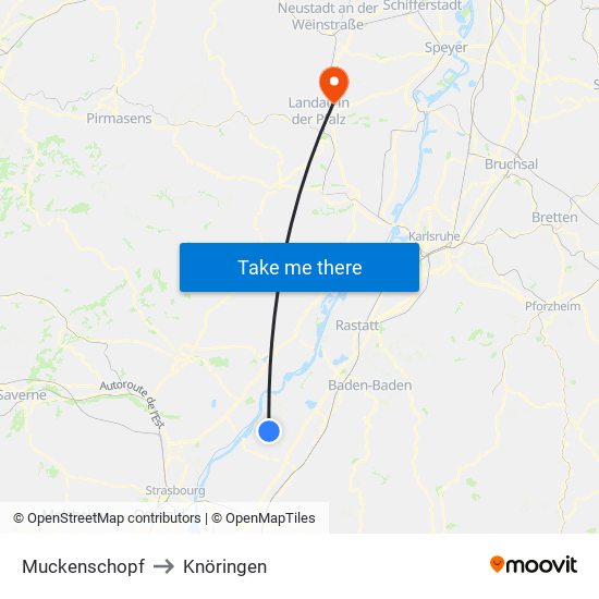 Muckenschopf to Knöringen map