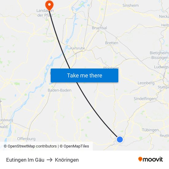 Eutingen Im Gäu to Knöringen map