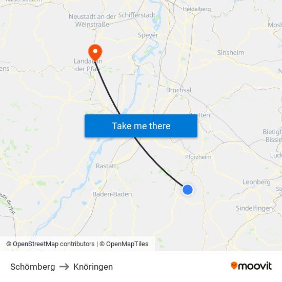 Schömberg to Knöringen map