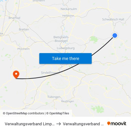 Verwaltungsverband Limpurger Land to Verwaltungsverband Teinachtal map