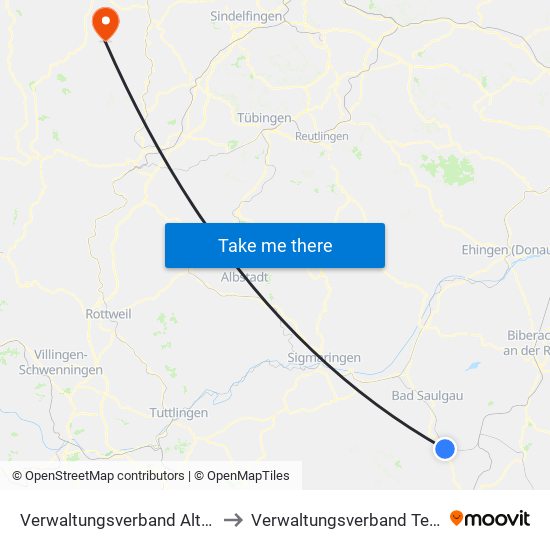 Verwaltungsverband Altshausen to Verwaltungsverband Teinachtal map