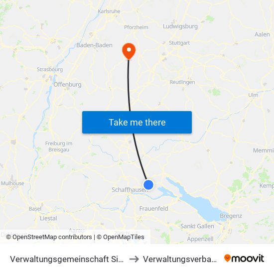 Verwaltungsgemeinschaft Singen (Hohentwiel) to Verwaltungsverband Teinachtal map