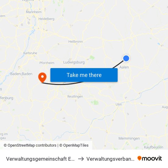 Verwaltungsgemeinschaft Ellwangen (Jagst) to Verwaltungsverband Teinachtal map