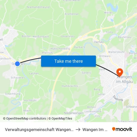 Verwaltungsgemeinschaft Wangen Im Allgäu to Wangen Im Allgäu map