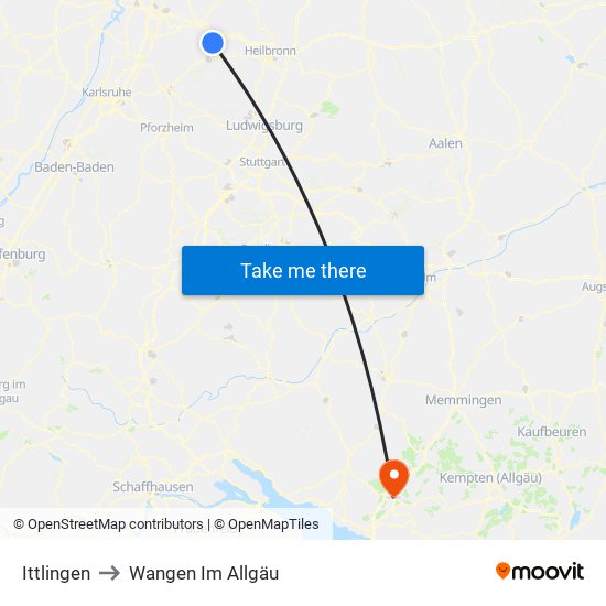 Ittlingen to Wangen Im Allgäu map