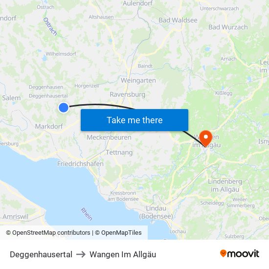 Deggenhausertal to Wangen Im Allgäu map