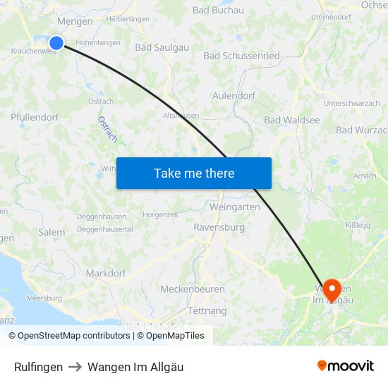 Rulfingen to Wangen Im Allgäu map