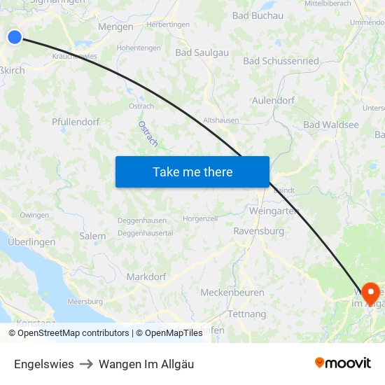 Engelswies to Wangen Im Allgäu map
