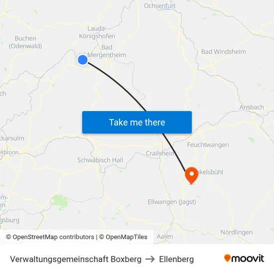 Verwaltungsgemeinschaft Boxberg to Ellenberg map