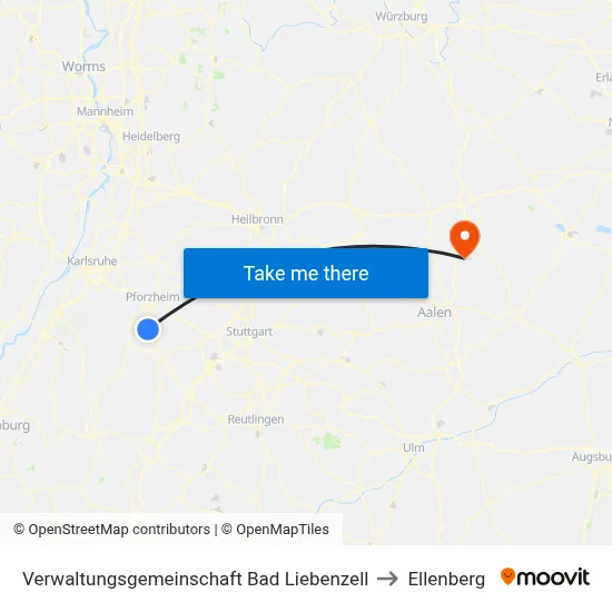 Verwaltungsgemeinschaft Bad Liebenzell to Ellenberg map
