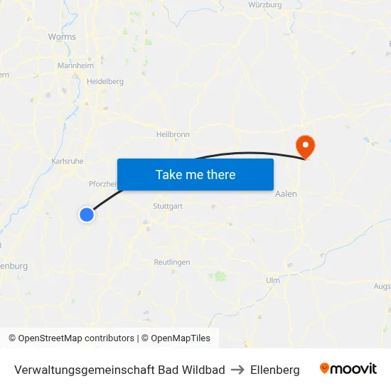 Verwaltungsgemeinschaft Bad Wildbad to Ellenberg map