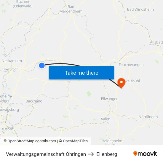 Verwaltungsgemeinschaft Öhringen to Ellenberg map