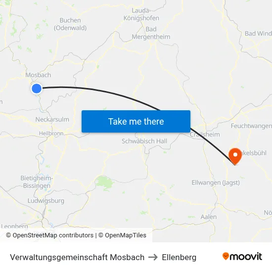 Verwaltungsgemeinschaft Mosbach to Ellenberg map