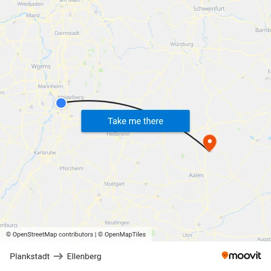 Plankstadt to Ellenberg map