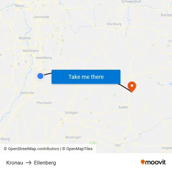 Kronau to Ellenberg map