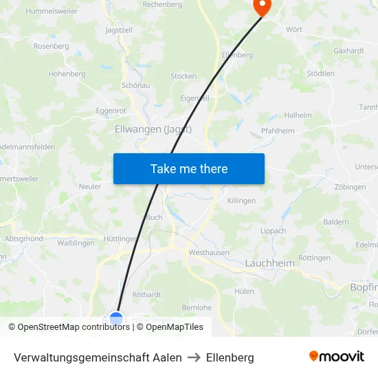Verwaltungsgemeinschaft Aalen to Ellenberg map