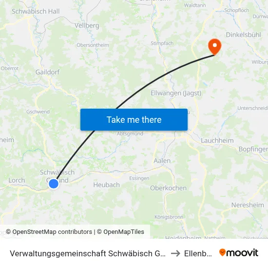Verwaltungsgemeinschaft Schwäbisch Gmünd to Ellenberg map