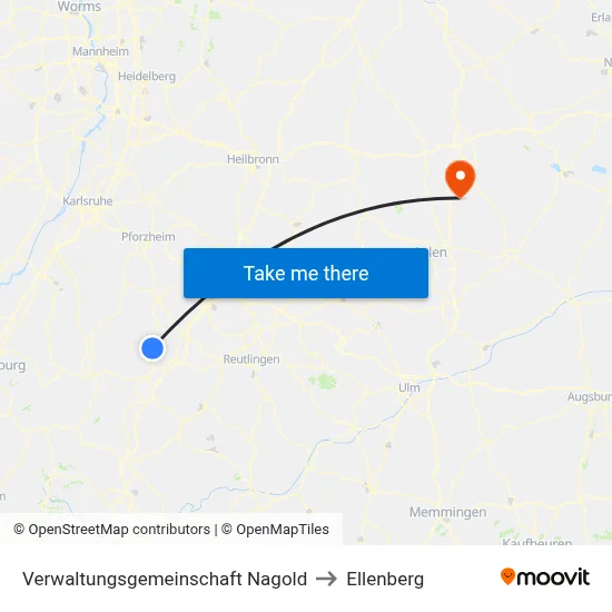 Verwaltungsgemeinschaft Nagold to Ellenberg map