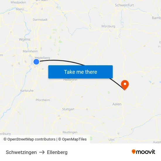 Schwetzingen to Ellenberg map