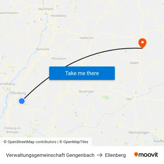 Verwaltungsgemeinschaft Gengenbach to Ellenberg map