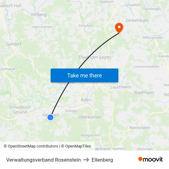 Verwaltungsverband Rosenstein to Ellenberg map
