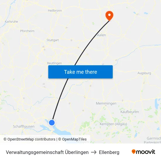 Verwaltungsgemeinschaft Überlingen to Ellenberg map
