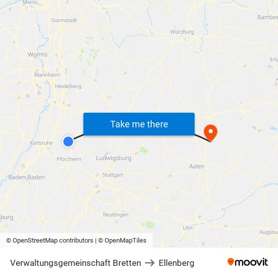 Verwaltungsgemeinschaft Bretten to Ellenberg map