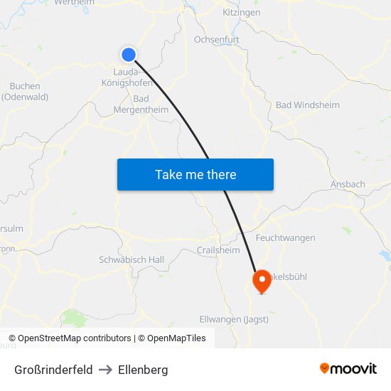 Großrinderfeld to Ellenberg map