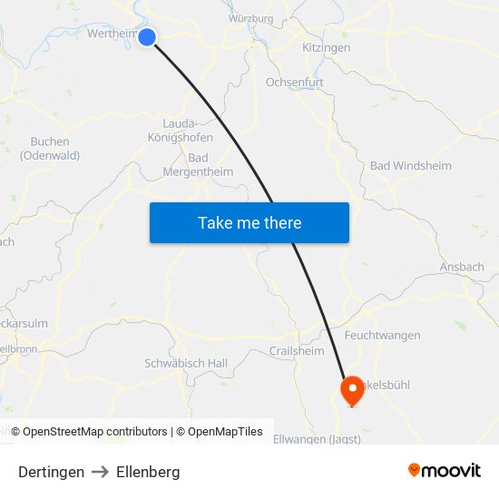 Dertingen to Ellenberg map