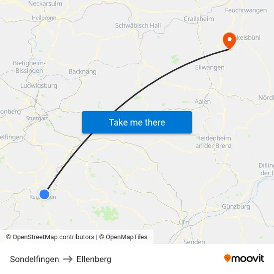 Sondelfingen to Ellenberg map