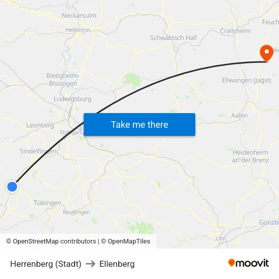 Herrenberg (Stadt) to Ellenberg map