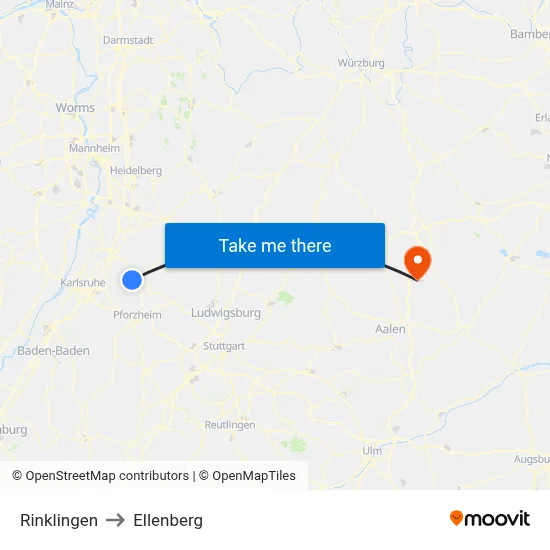 Rinklingen to Ellenberg map