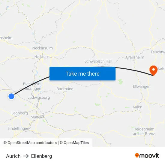Aurich to Ellenberg map