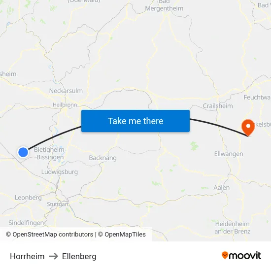 Horrheim to Ellenberg map
