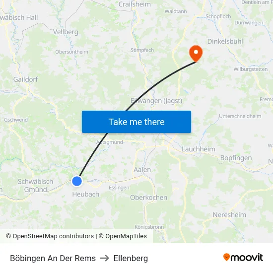 Böbingen An Der Rems to Ellenberg map