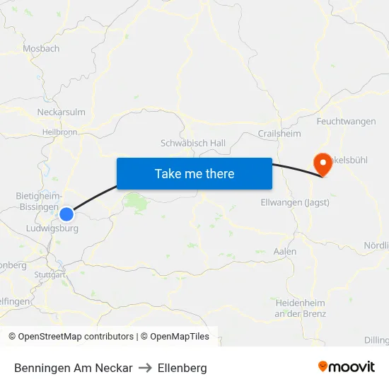 Benningen Am Neckar to Ellenberg map