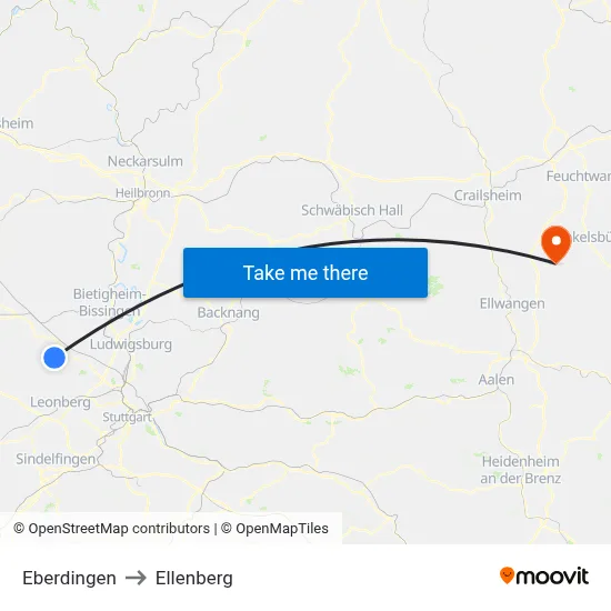 Eberdingen to Ellenberg map