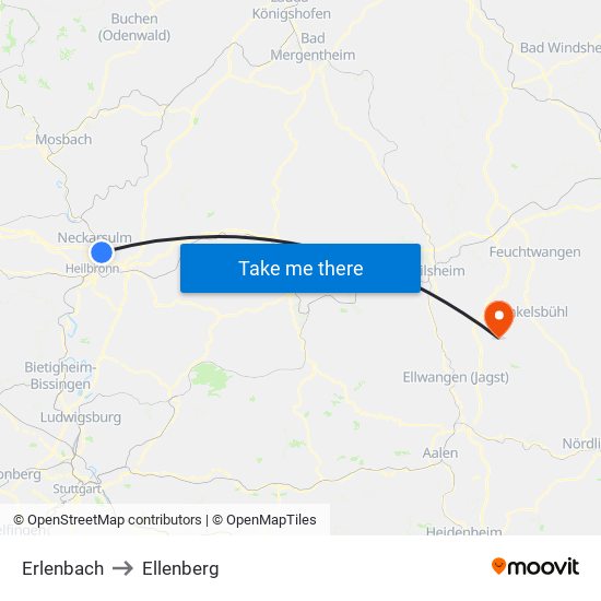 Erlenbach to Ellenberg map