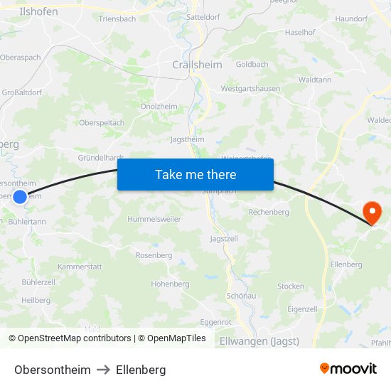 Obersontheim to Ellenberg map