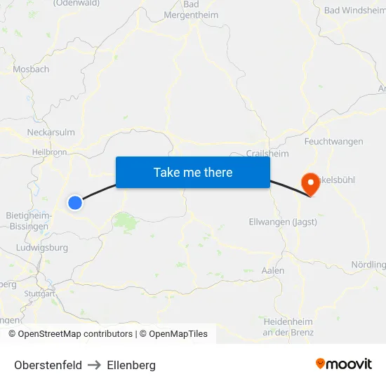 Oberstenfeld to Ellenberg map