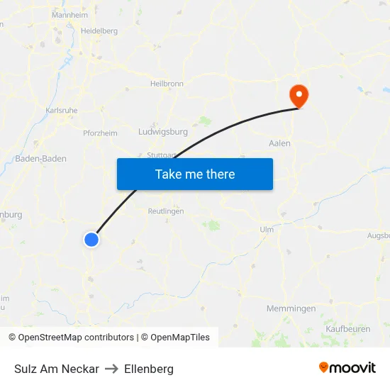 Sulz Am Neckar to Ellenberg map