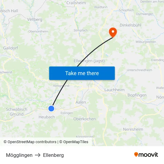 Mögglingen to Ellenberg map