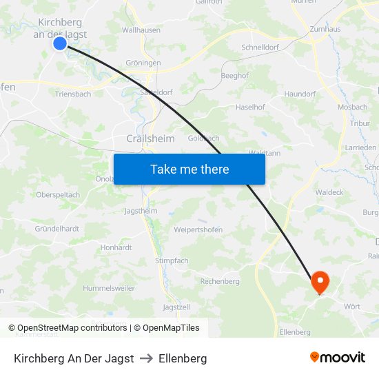 Kirchberg An Der Jagst to Ellenberg map